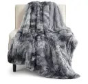 BEDSURE | Tie-Dye Grey Fuzzy Sherpa Faux Fur Twin Blanket