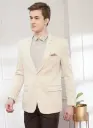 TURTLE | Men's Creamy White Elegant Edge Formal Blazer