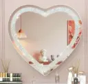 Glamour Mirror | Casmer Crystal Heart LED Mirror with 3 LED Lights 