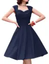 MUXXN | Navy Blue | Cap Shoulder Vintage Wedding Dress