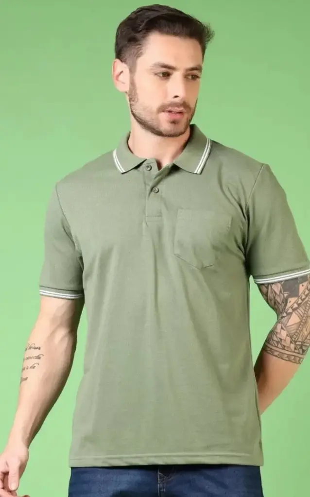 Olive Trime Polo T-Shirt