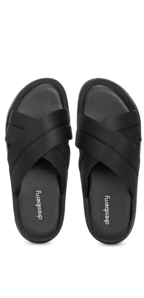 Crisscross Comfort Slides Slippers