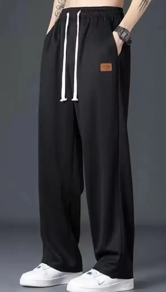 Black Woven Korean Jogger