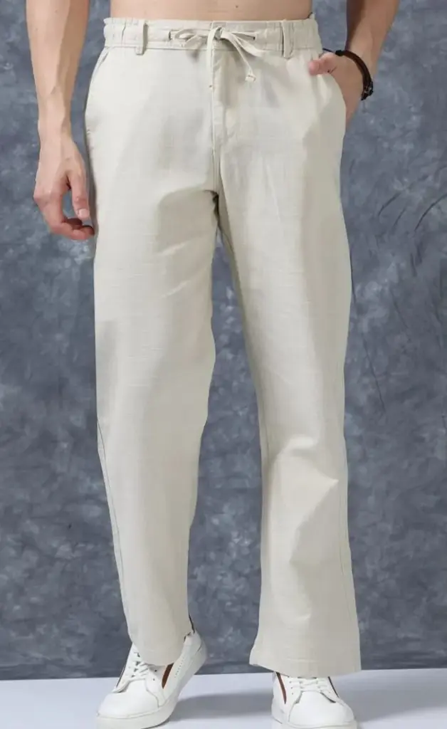 Cream Drawstring Trousers