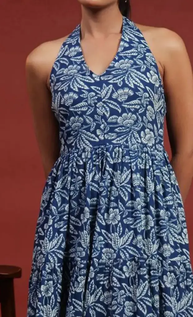 Blue Botanical Dress