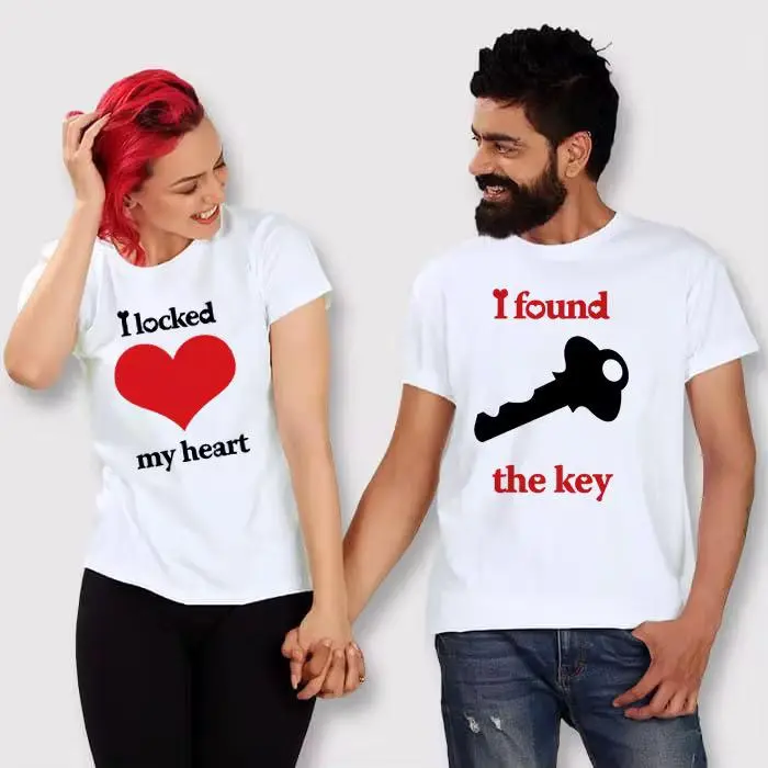 Heart Lock & Key Romantic couple | Tees Set of 2