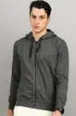 Urban Edge | Charcoal Zip-Up Hooded Jacket