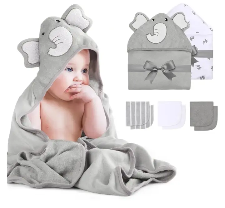Momcozy | Cute Elephant Hooded Baby Towel