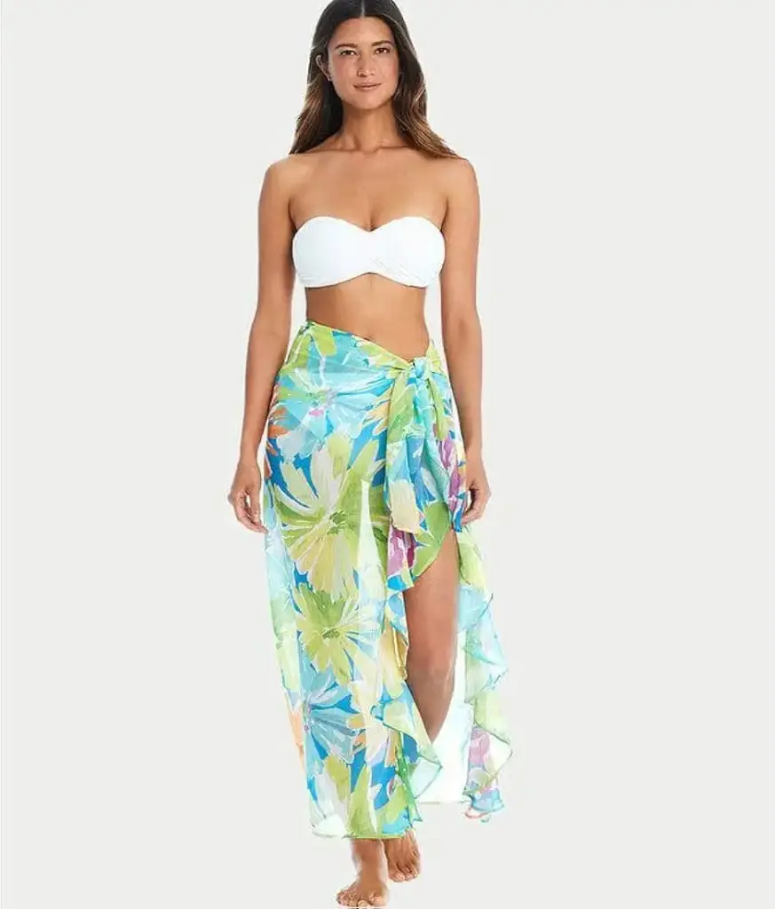 COOL AND CASUAL | Floral Printed Multicolored Beach Wrap up Swimwear for Womens