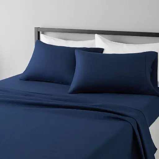 Amazon Basics | Navy Blue Lightweight Super Microfiber 4 Piece Bed Sheets