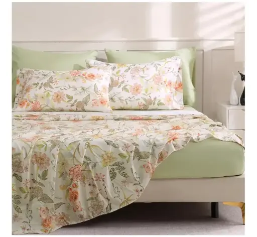 LONAVA Floral | Warm Flower Printed | Queen Size Bed Sheet