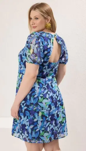 Blue Floral Charm Dress