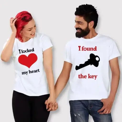 Heart Lock & Key Romantic couple | Tees Set of 2